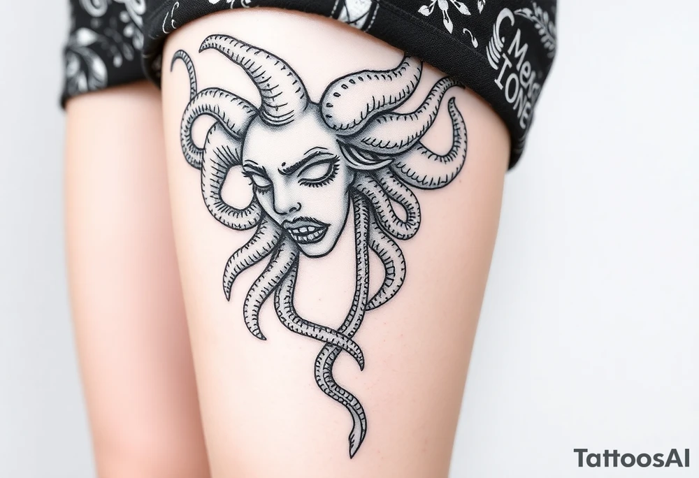 Big headed Medusa tattoo idea
