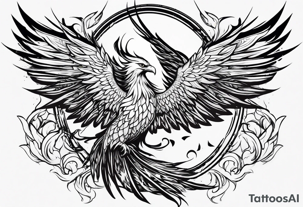 phoenix rising from ashes tattoo idea