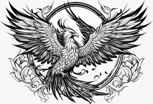 phoenix rising from ashes tattoo idea