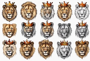 lioness with a crown tattoo idea