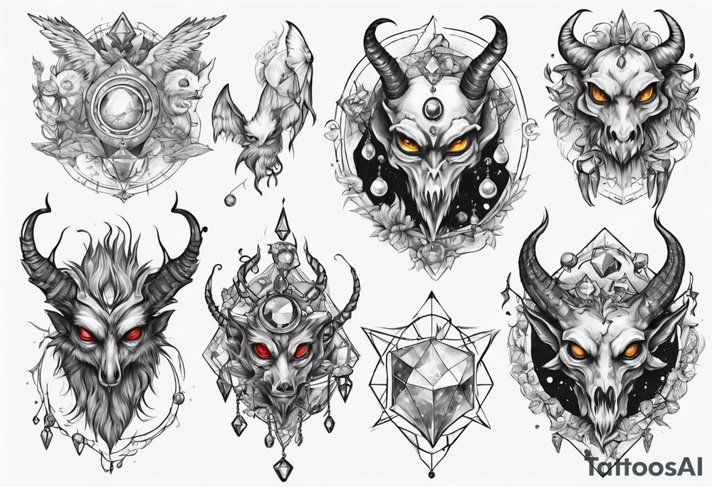 The Demon Stolas obsessed with gems, knowledge of astrology and poisonous gems. tattoo idea