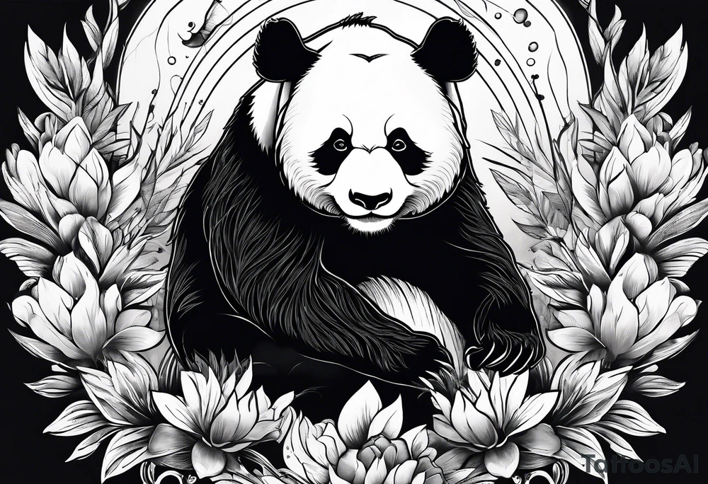 Playful panda tattoo idea