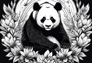 Playful panda tattoo idea