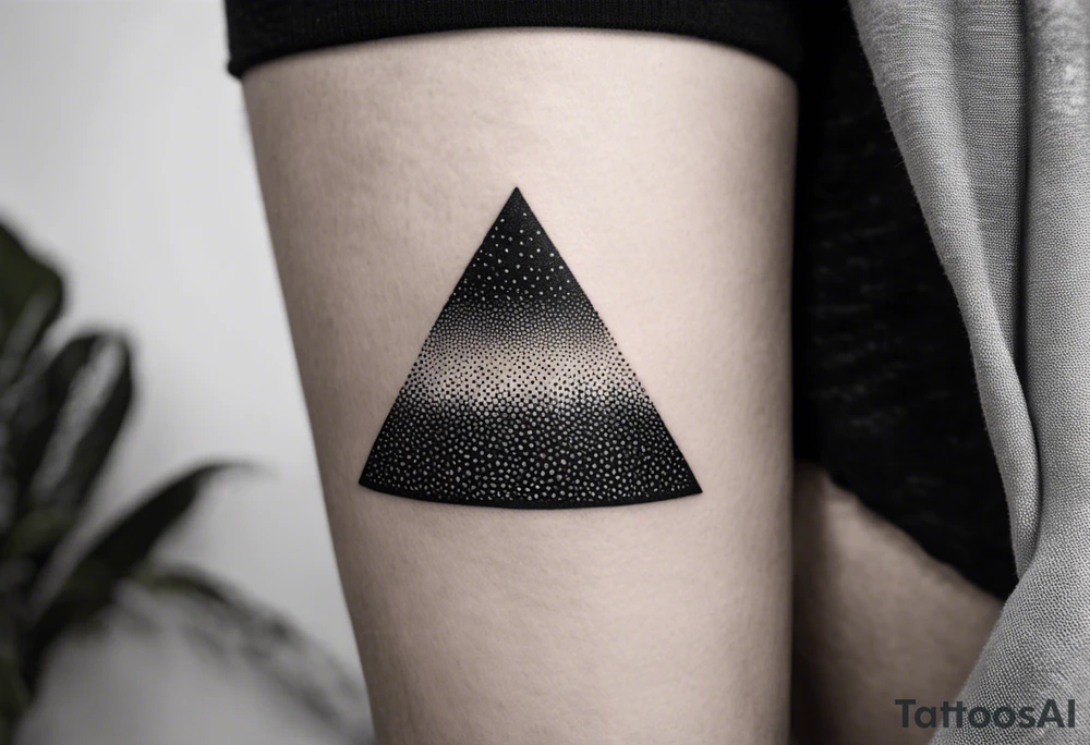 Triángulos fractales, con círculo concéntrico en varios niveles dentro del triangulo tattoo idea