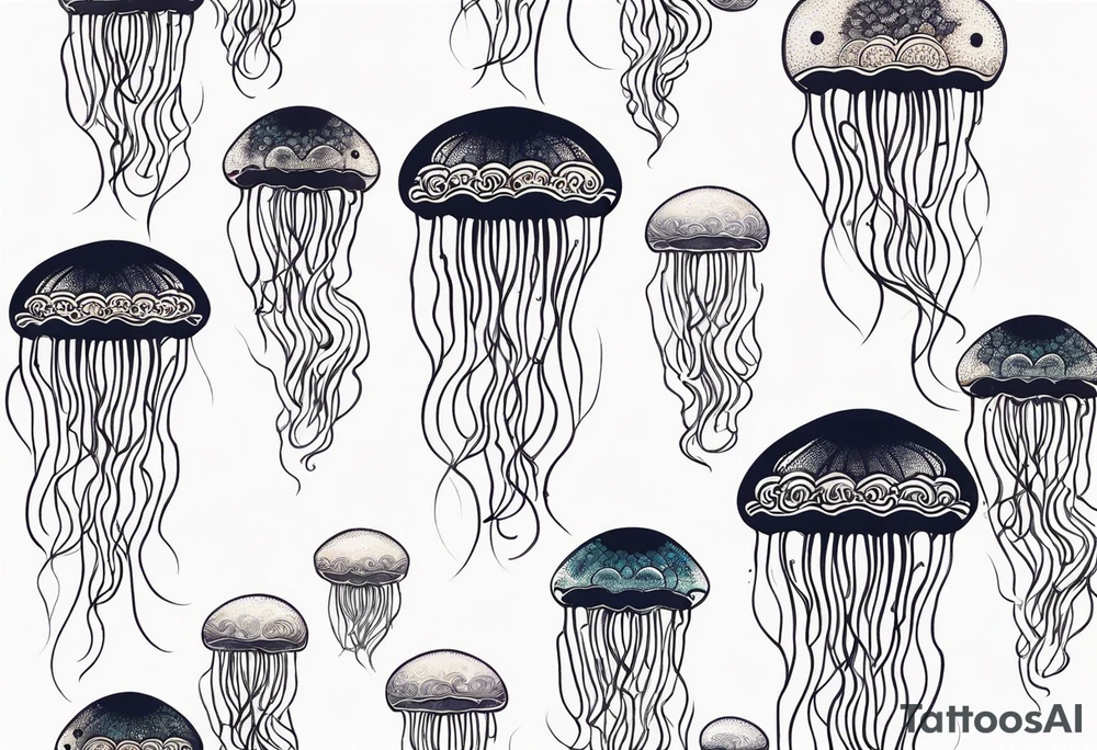 Delicate jellyfish small tattoo idea