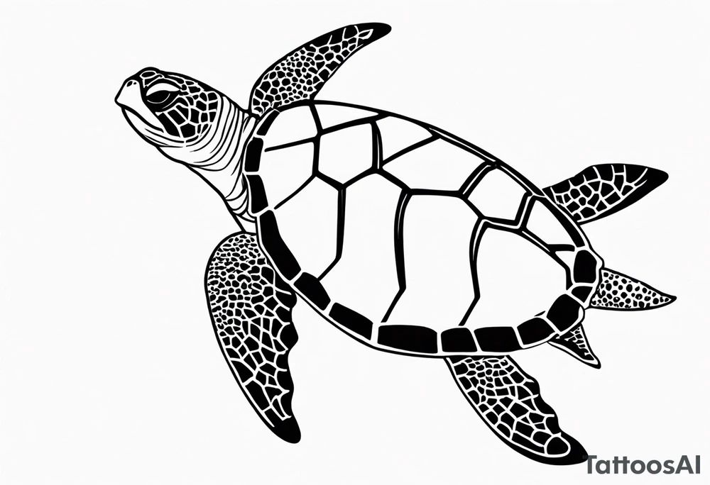Turtle and sea star tattoo idea