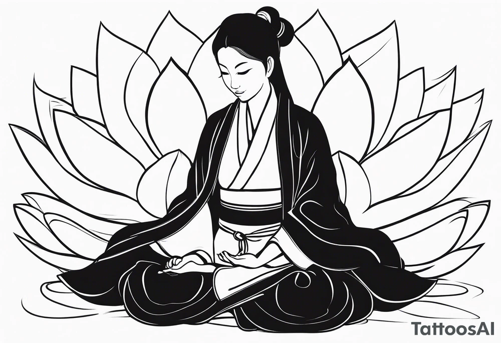 Lotus sitting position,meditating pose, silhuette, wuxia tattoo idea Lotus sitting position,meditating pose, silhuette, wuxia tattoo idea