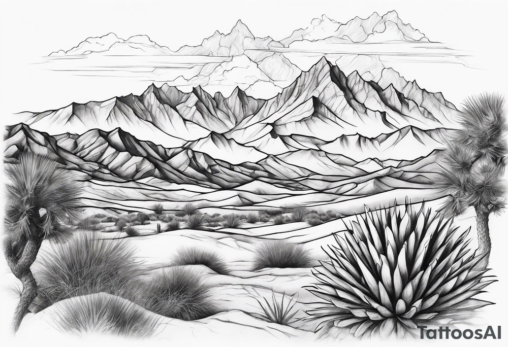 Desert and Mountains tattoo idea