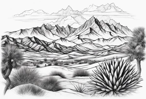 Desert and Mountains tattoo idea