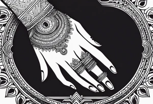 The hand of hindu goddess laxmi tattoo idea