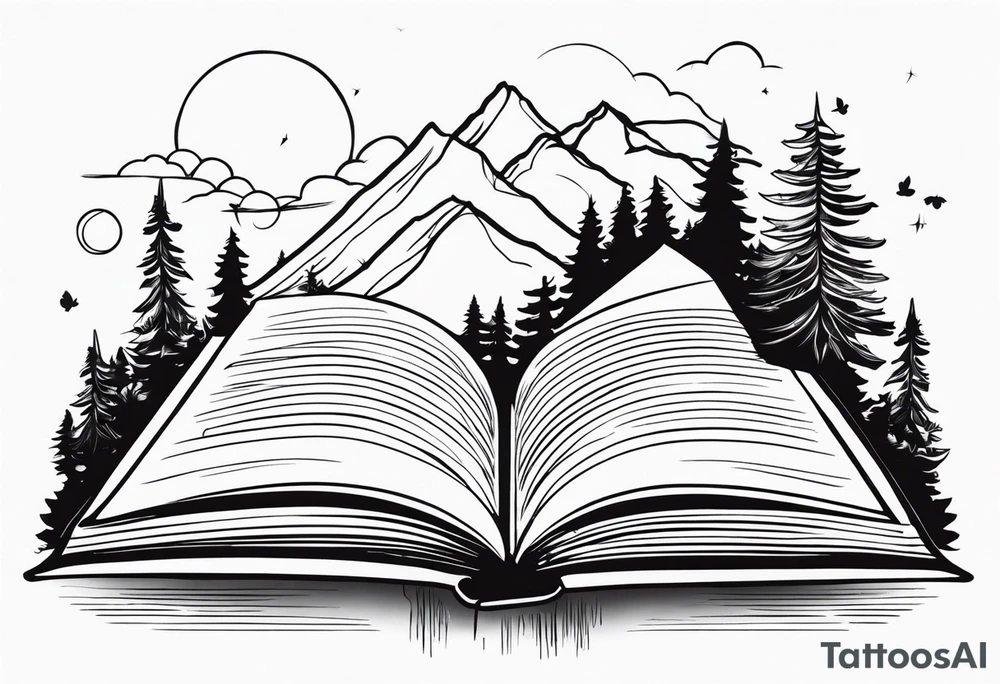 Nature book lover tattoo idea