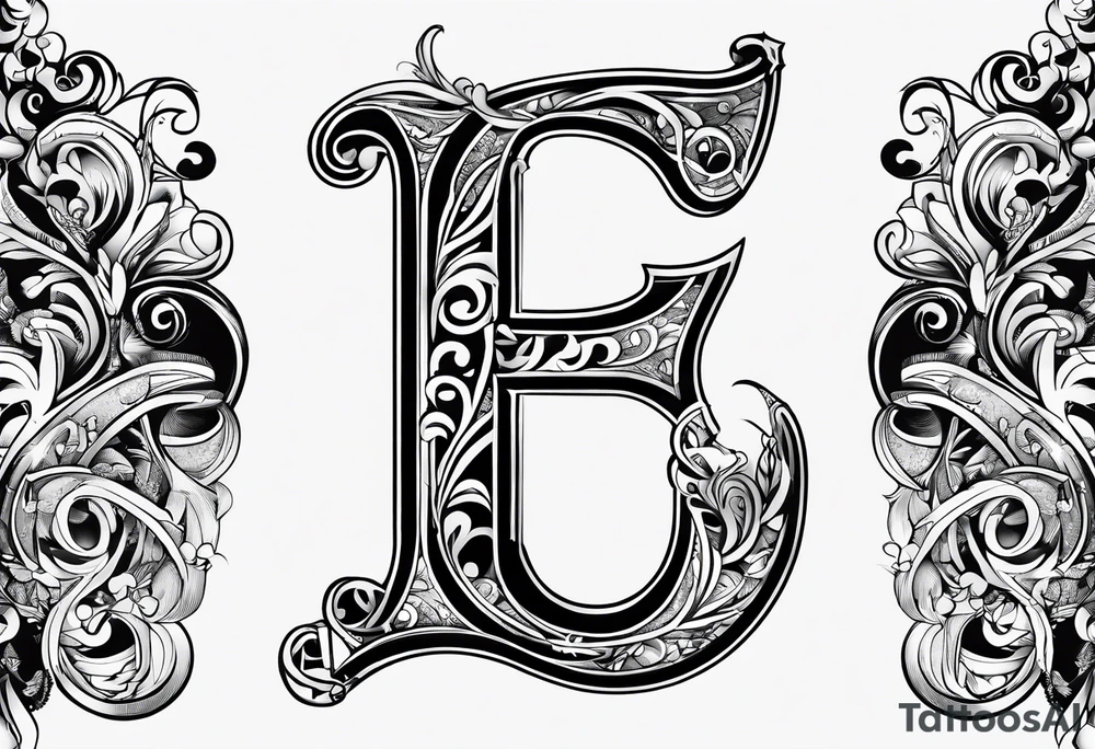 Cool image of initials “Dgb 3” tattoo idea