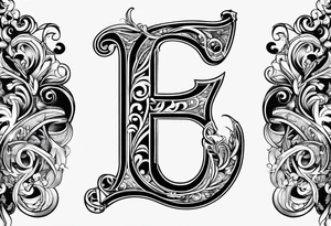 Cool image of initials “Dgb 3” tattoo idea