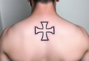 Maltese cross minimalist black-and-gray with subtle shading, giving it a clean and modern aesthetic tattoo idea