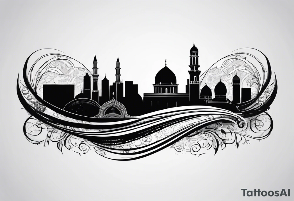 israel city vector swirl 
 vignette tattoo idea