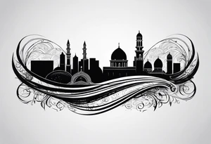 israel city vector swirl 
 vignette tattoo idea