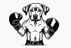 Dog wearing boxing gloves tattoo idea