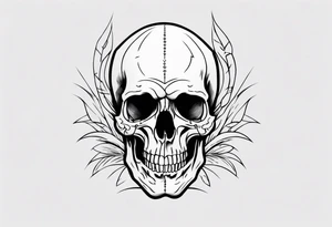 Skull from side tattoo idea