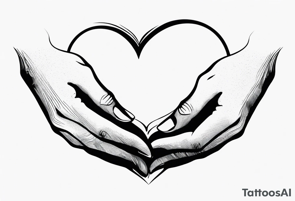 Silhouette of Hands forming a heart tattoo idea
