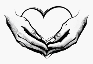 Silhouette of Hands forming a heart tattoo idea
