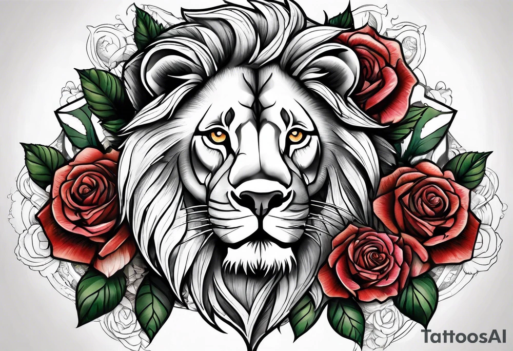 a lion rose and Big Ben hand tattoo tattoo idea