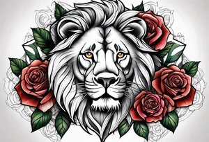 a lion rose and Big Ben hand tattoo tattoo idea