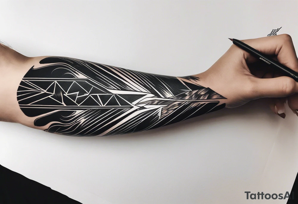 Make an arm sleeve with lightning bolt tattoo idea