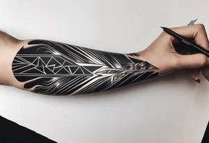 Make an arm sleeve with lightning bolt tattoo idea