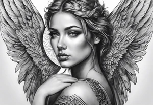 Dark realism angel tattoo tattoo idea