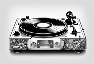 Recordplayer minimalistic in 2D tattoo idea