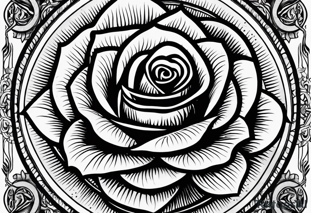 Occult eye tarot card rose tattoo idea