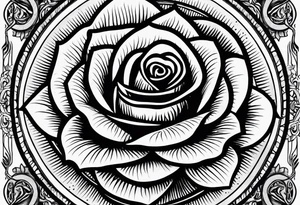 Occult eye tarot card rose tattoo idea