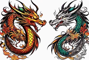 majestic  dragon and phoenix tattoo tattoo idea