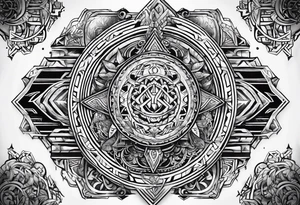 gods of Scandinavian mythology and runes tattoo idea