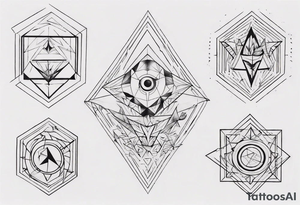 Geometric tattoo on full chest tattoo idea