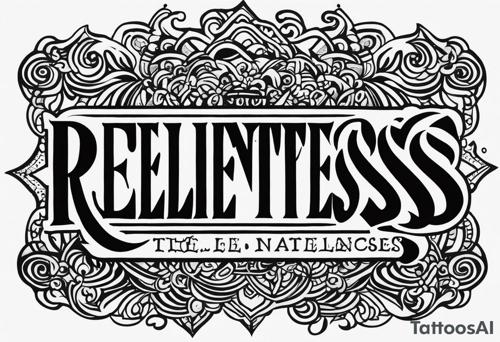 Would like the tattoo to include only the word relentless. tattoo idea