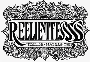 Would like the tattoo to include only the word relentless. tattoo idea