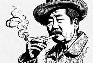 Mao Zedong smoking cigarette tattoo idea