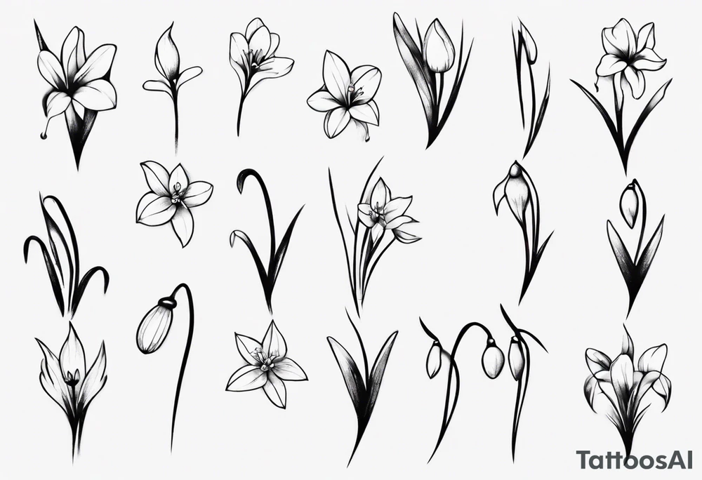 Snow drop wrapping around an ankle tattoo idea