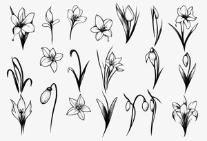 Snow drop wrapping around an ankle tattoo idea