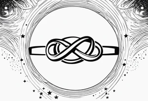 Infinity ring with stars tattoo idea