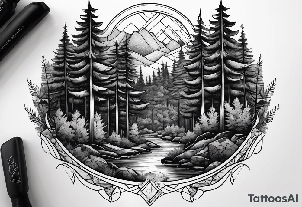 Dense forest tattoo idea
