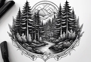 Dense forest tattoo idea