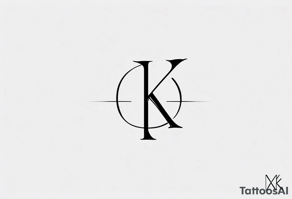 Clean, thin lines forming a monogram. The "K" and 3 tattoo idea