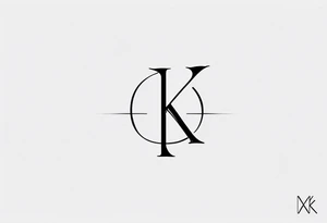 Clean, thin lines forming a monogram. The "K" and 3 tattoo idea