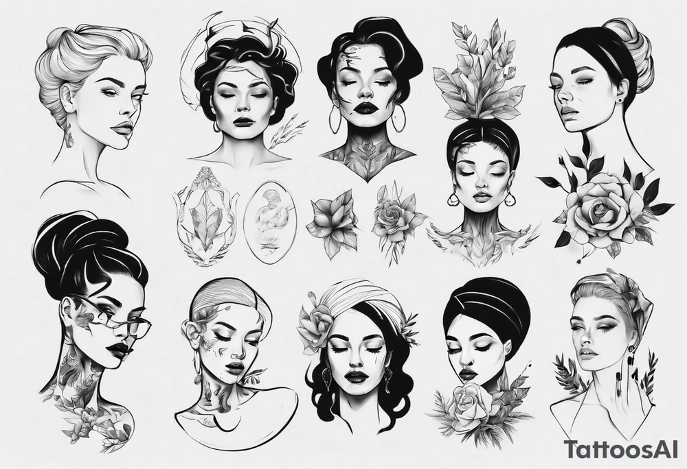 Woman portrait tattoo idea