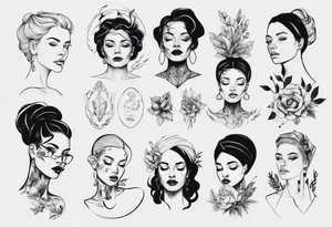 Woman portrait tattoo idea