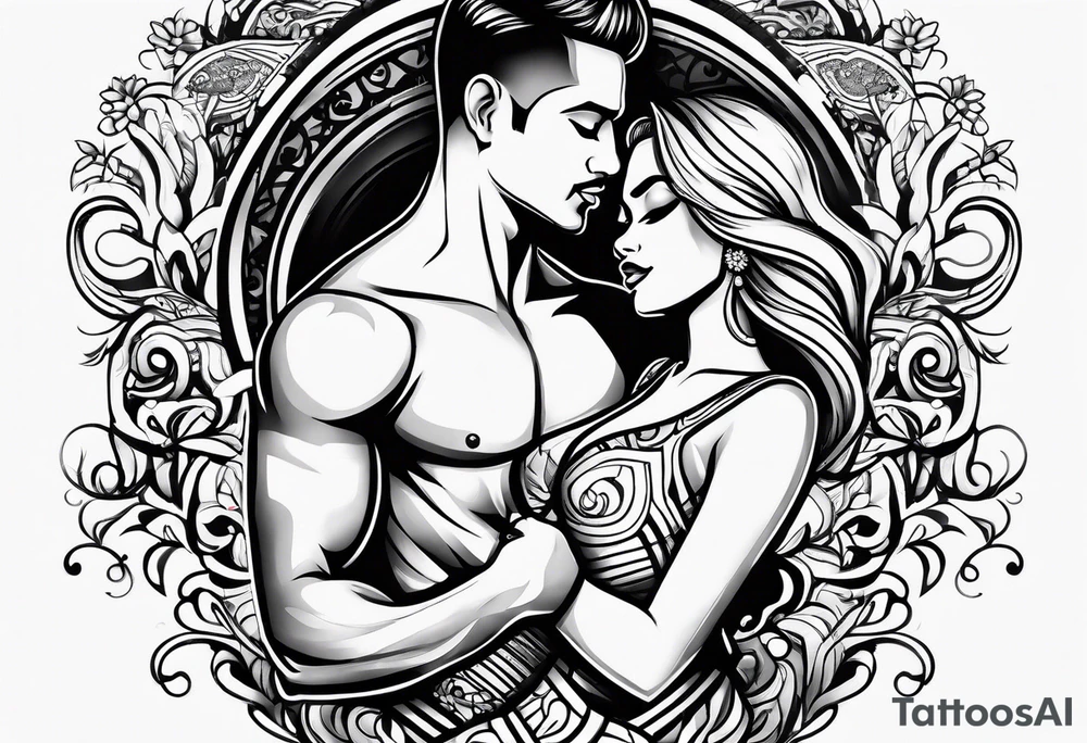 Dancing salsa bachata couple tattoo idea