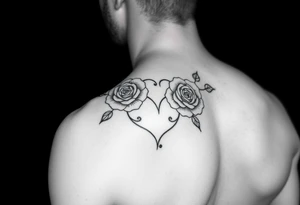 filigree roses hearts tattoo idea