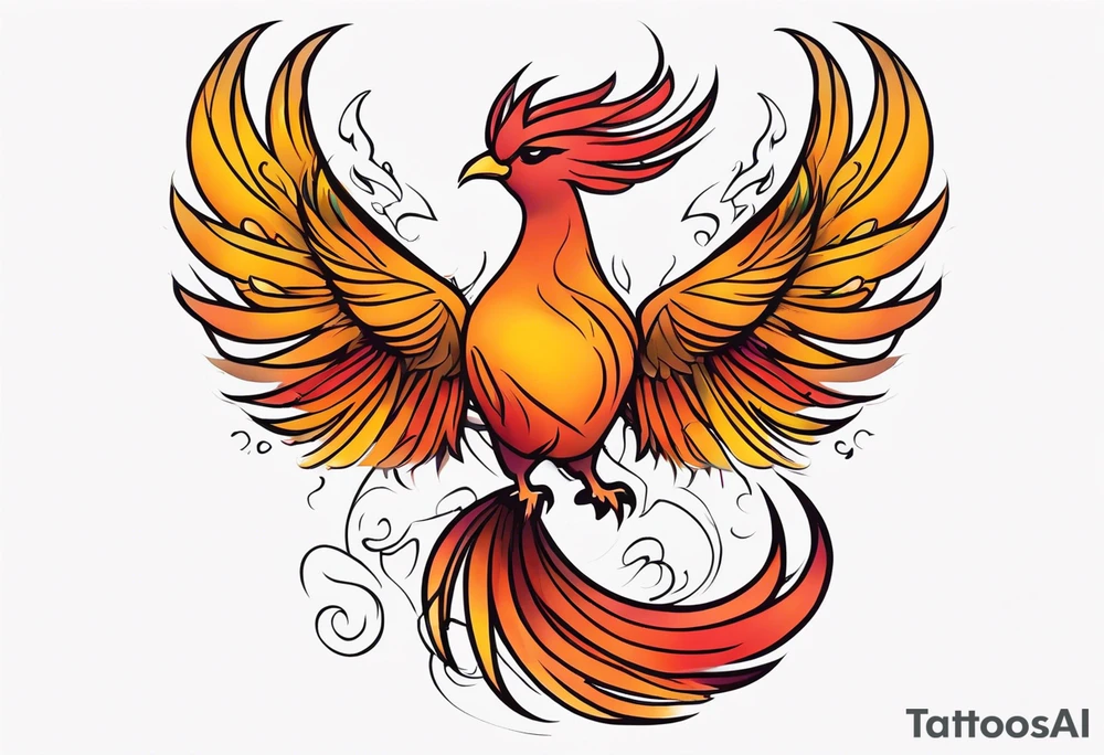 happy 
phoenix tattoo idea